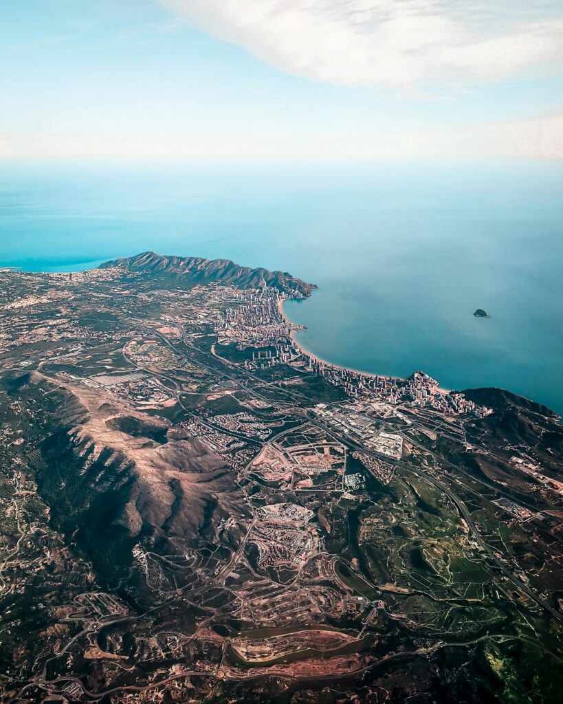 overview city beach Benidorm high in the sky